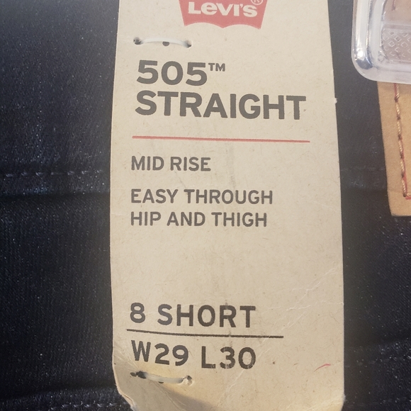 NWT 505 Straight dark wash Levi's jeans 8 , 29/30 - Picture 8 of 14